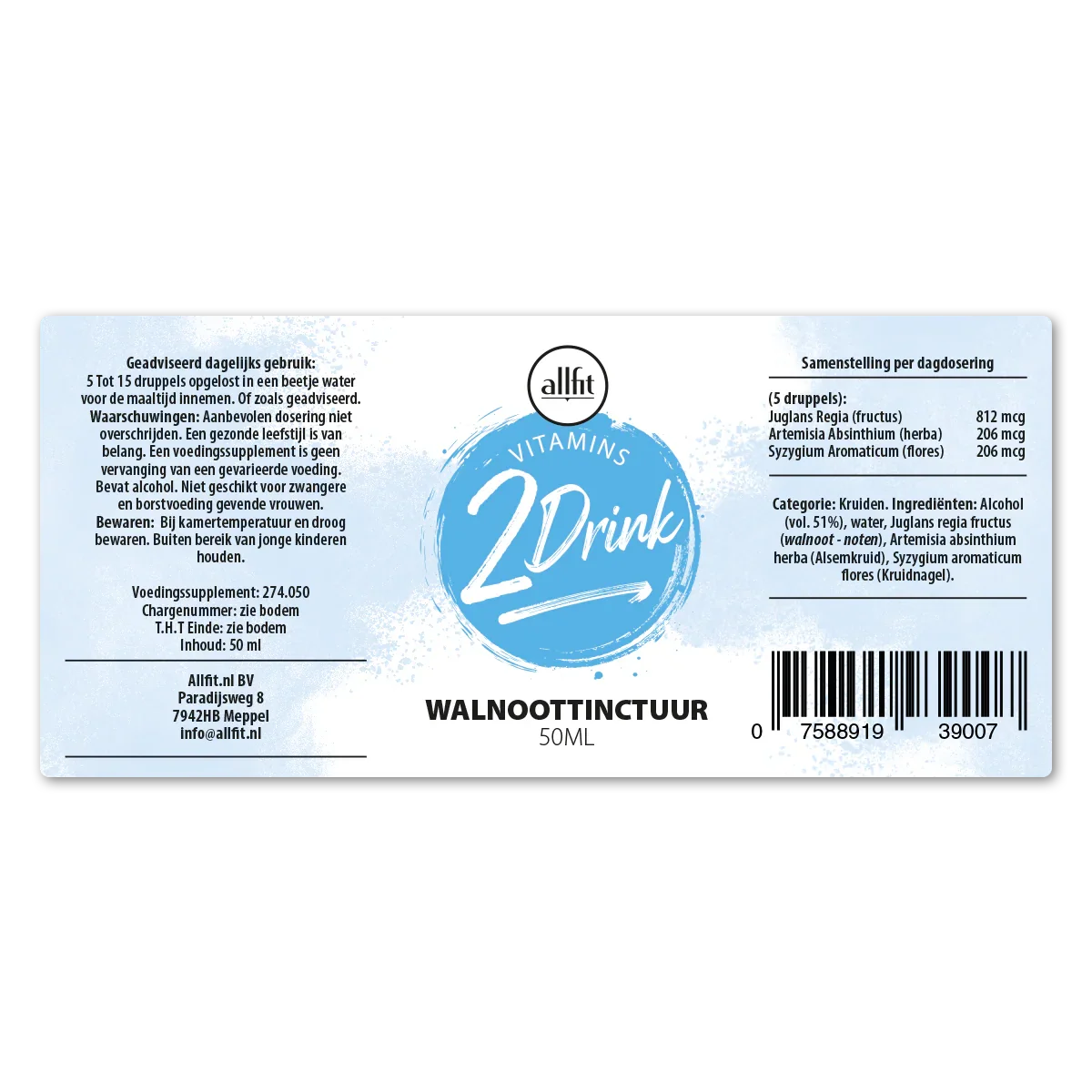 Walnoot tinctuur in flesje van 50 ml