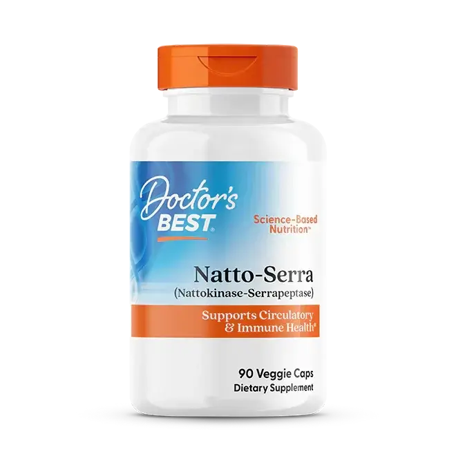 Natto-Serra - 90 capsules bottle from Doctor's Best, a dietary supplement for circulatory and immune health.