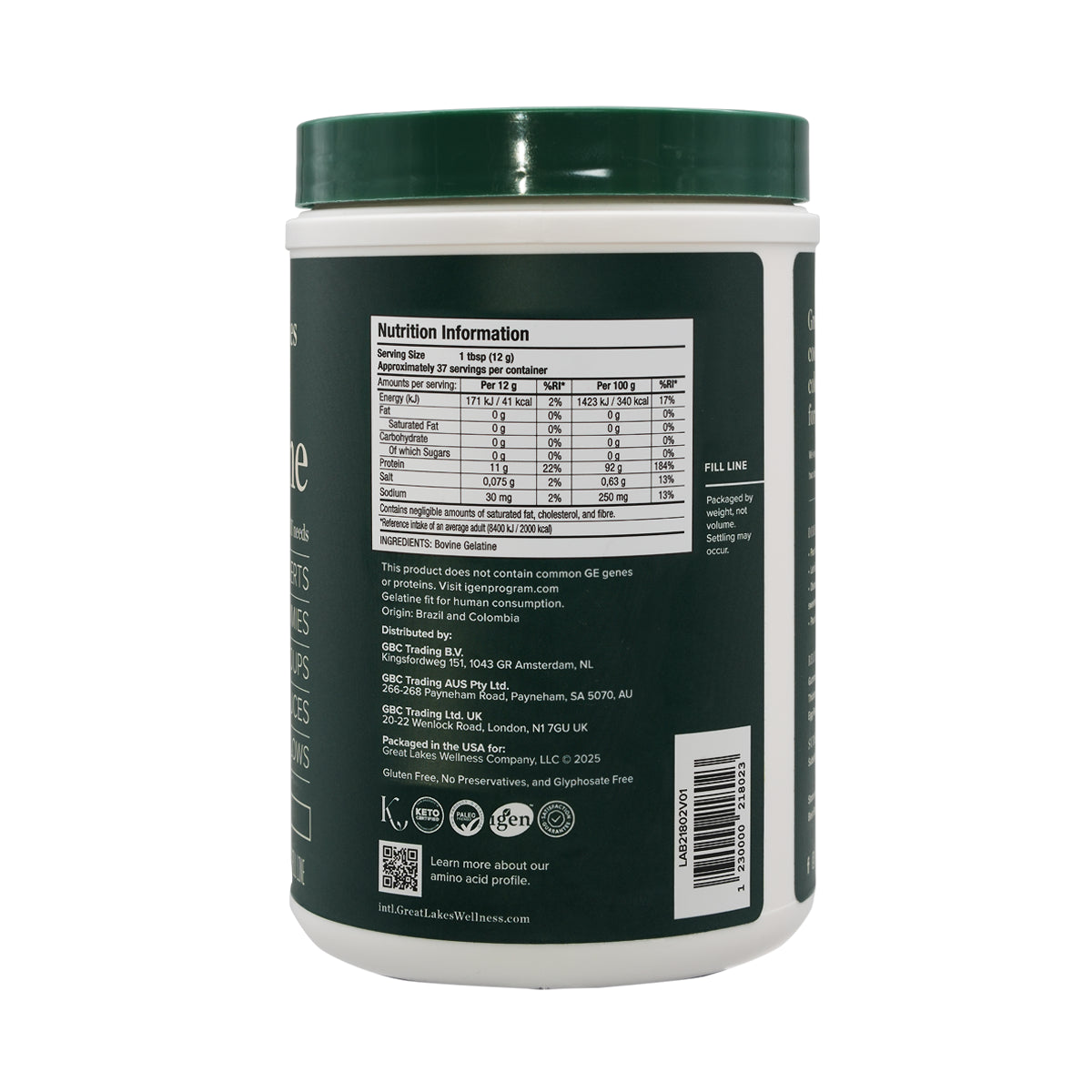Rindergelatine - Grasgefüttert - 454 Gramm