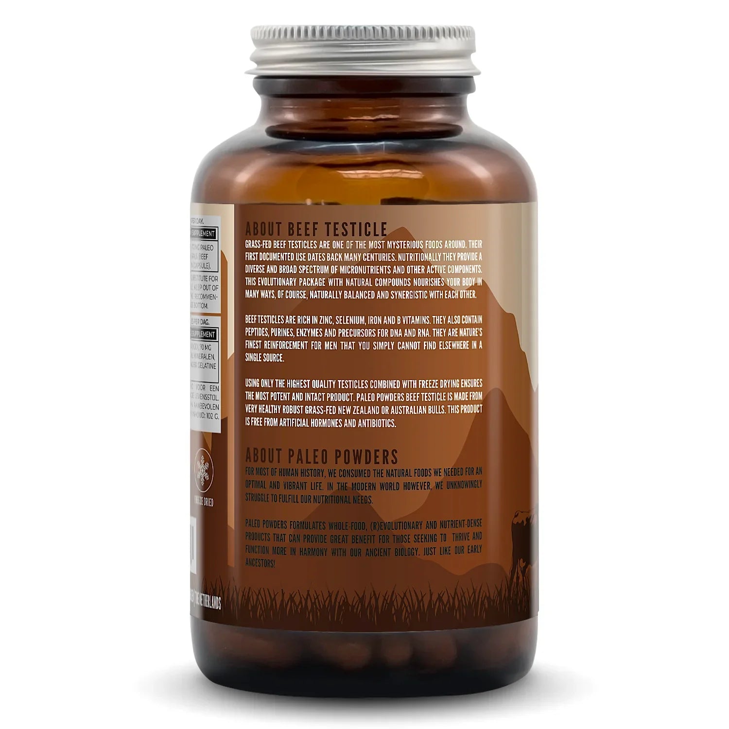 Runder testikels capsules van grasgevoerde runderen – verpakking met 180 capsules