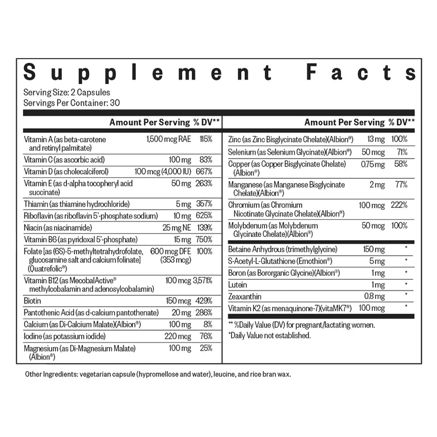 Prenatal ingrediënten Seeking Health