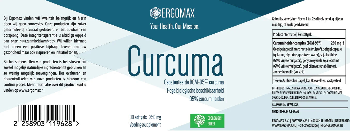 Curcuma BCM-95® supplement in verpakking