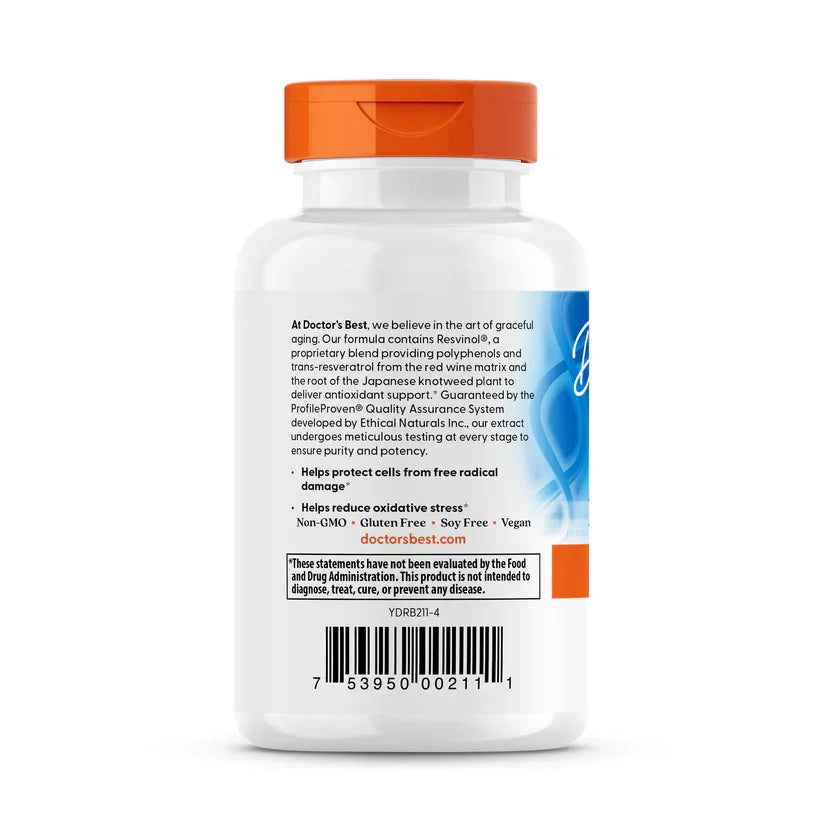 Trans-resveratrol 200 mg supplement in verpakking