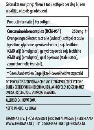 Curcuma BCM-95® supplement in verpakking