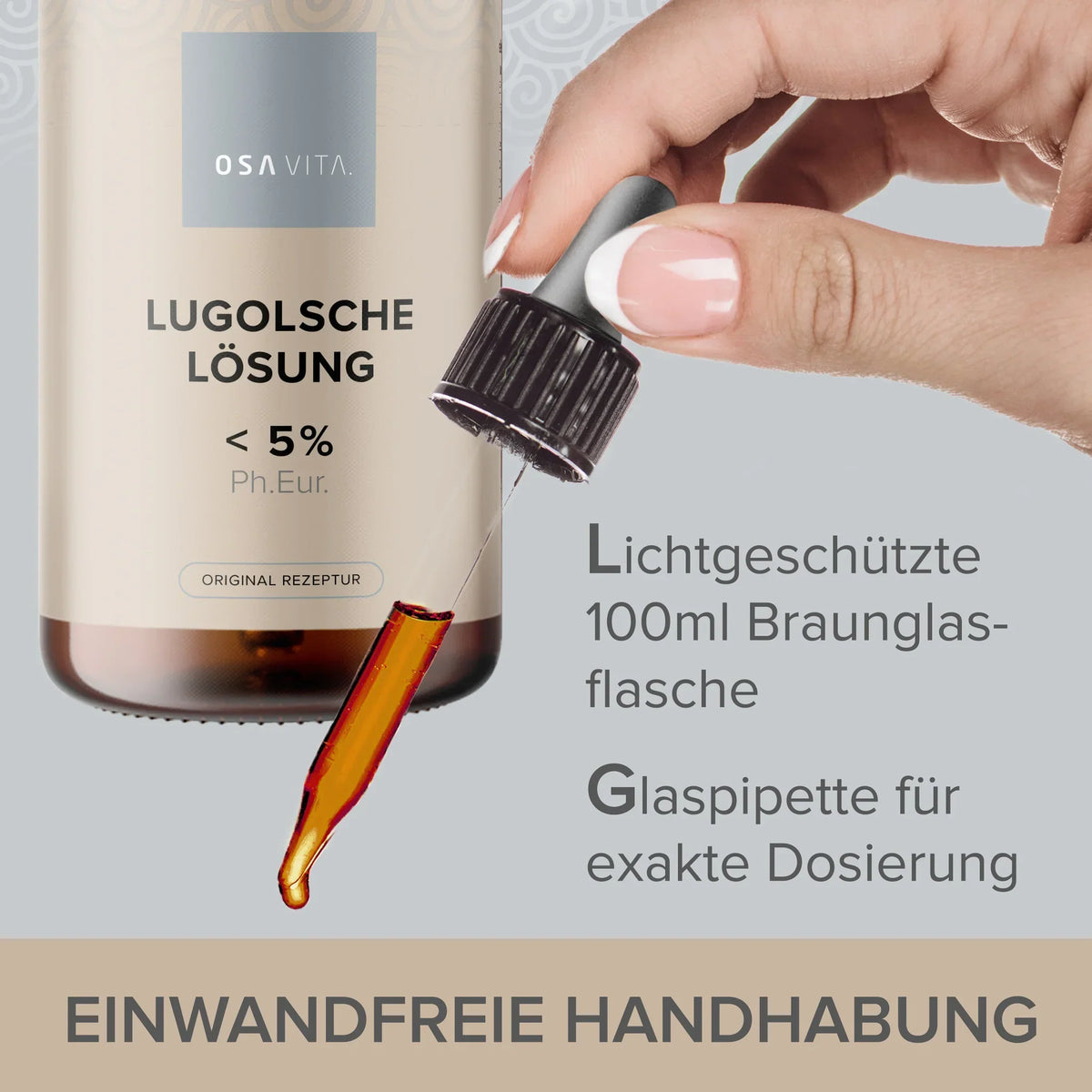 Lugol’s jodium 5% oplossing in verpakking