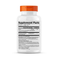 Etiket met voedingswaardetabel van serrapeptase 120.000 eenheden supplement