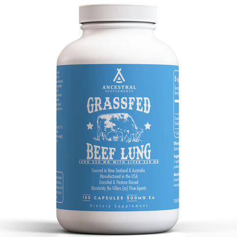 Ancestral Supplements Grassfed Beef Lung, pot met 180 capsules