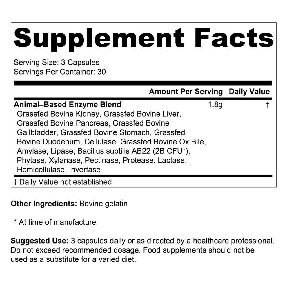 Verdauungsenzyme - Grasgefüttert - 90 Kapseln