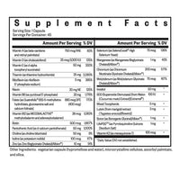 Etiket met voedingswaardetabel van Multivitamine One capsules