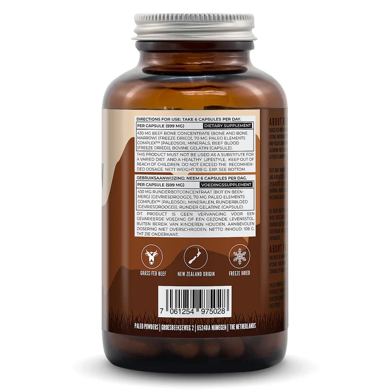 Runder beenmerg ingrediënten 180 capsules