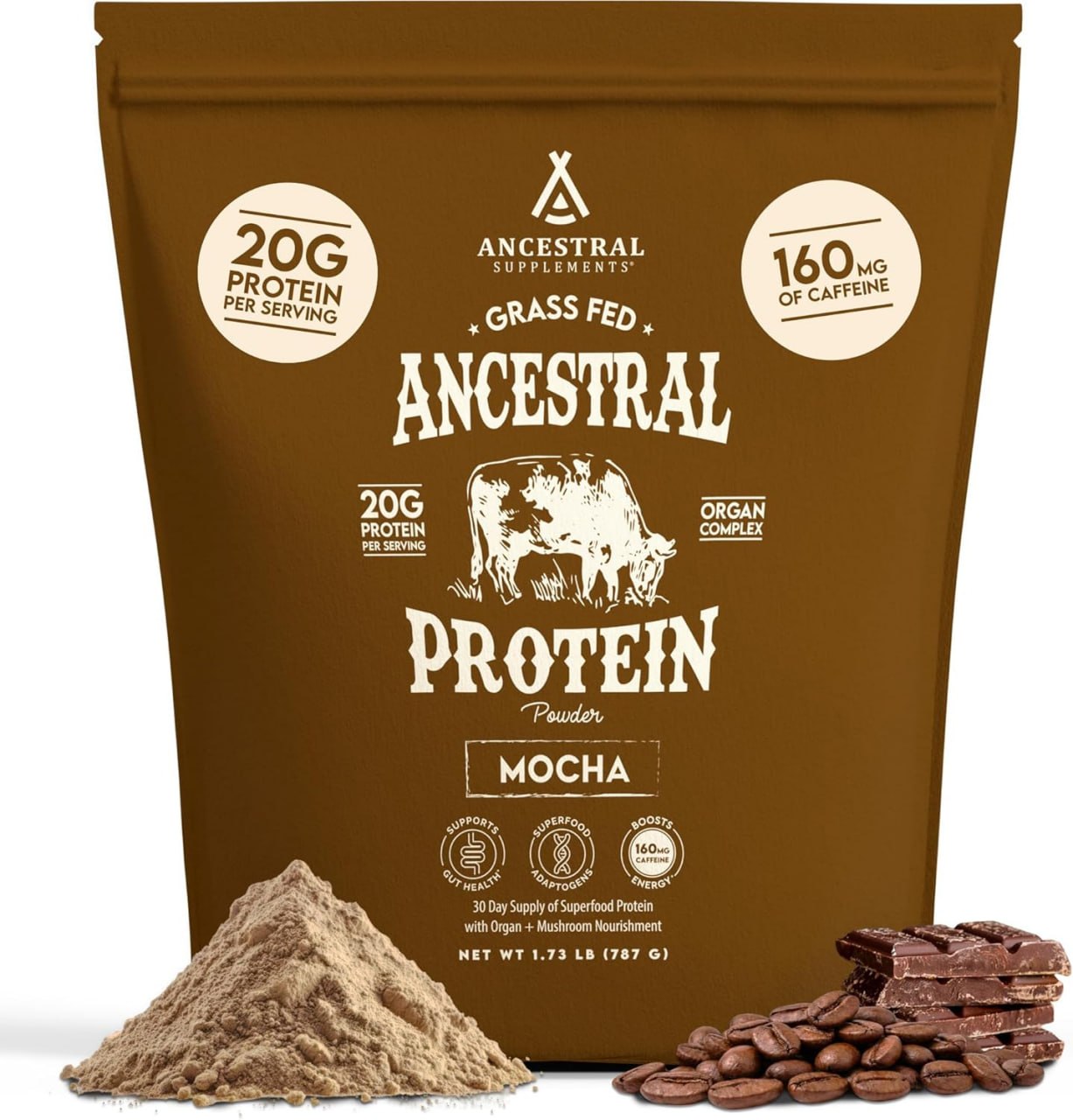 Ancestral Proteinpulver - Grasgefüttert - Mokka - 787 Gramm