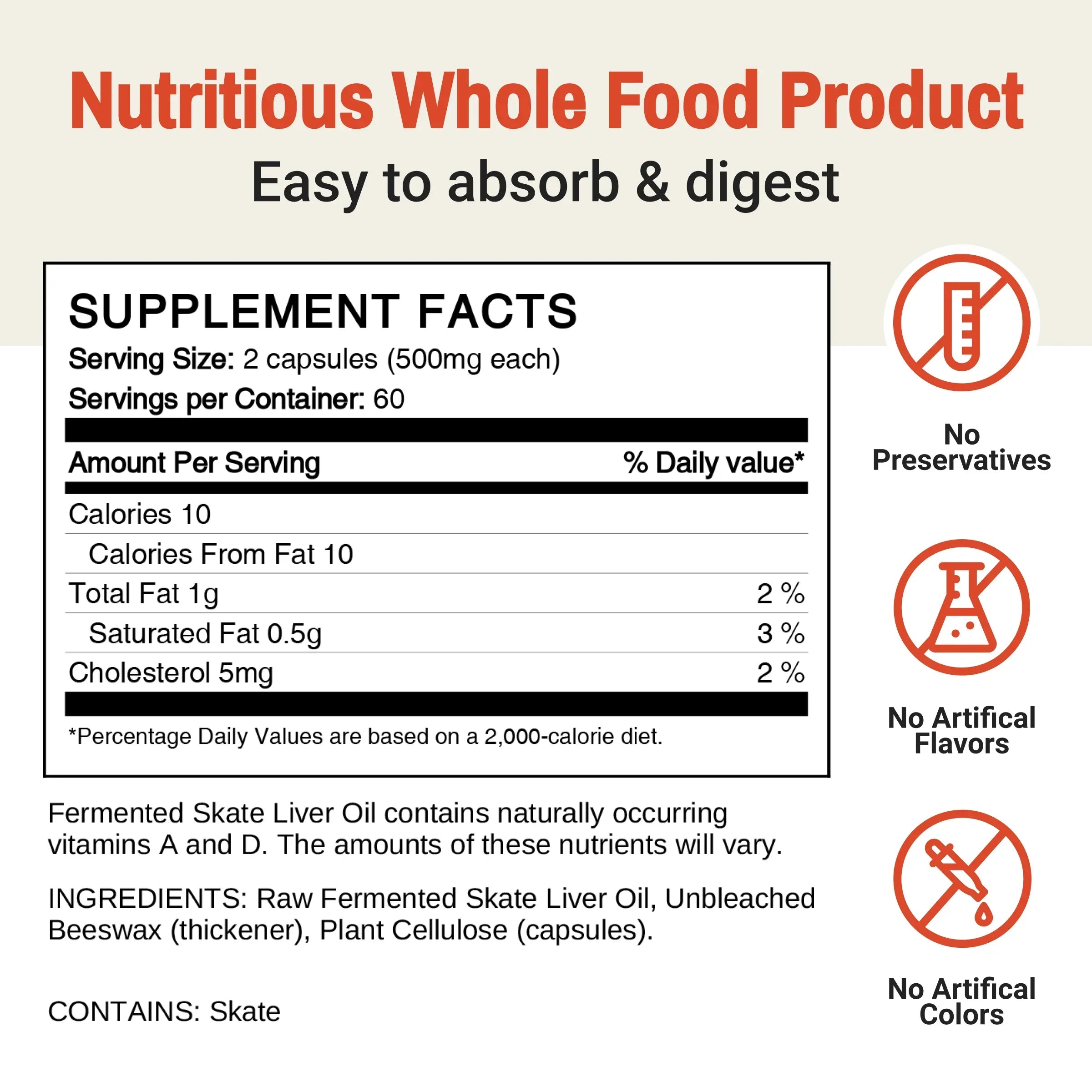 Fermentierter Rochen Lebertran - 120 Kapseln