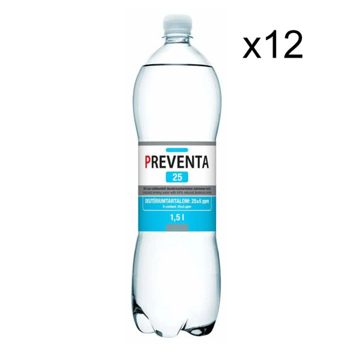 Deuteriumarmes Wasser -  Preventa® 25 mit Kohlensäure (12 x 1,5 Liter)