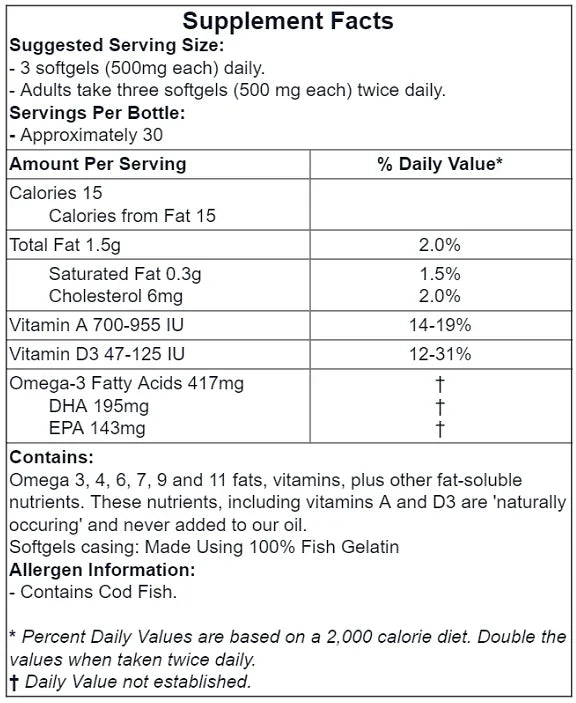 Extra Virgin Kabeljau-Lebertran - Softgels - Ergomax
